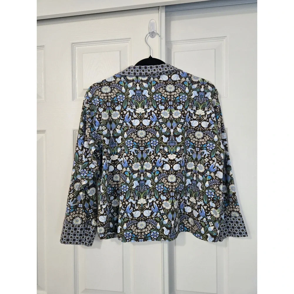 Vera Bradley Pajama Set Small Brown Blue Woodland Floral Squirrel Rabbit Knit